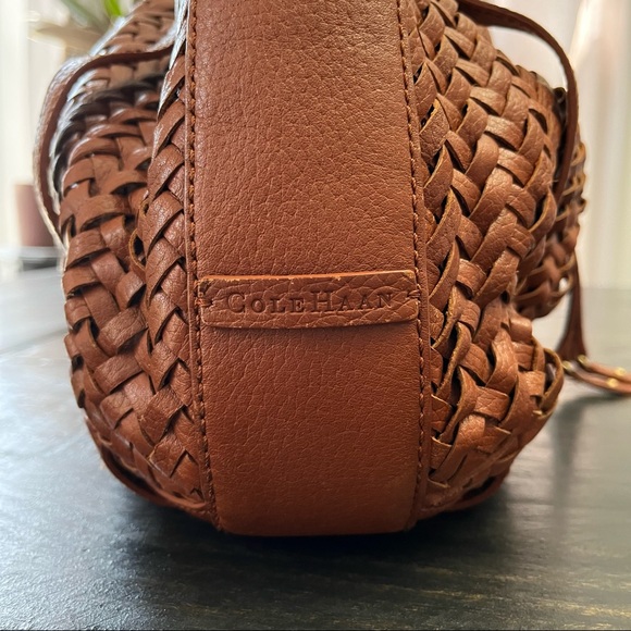 Cole Haan Village Weave Cognac Brown Hobo Bag - Picture 6 of 16